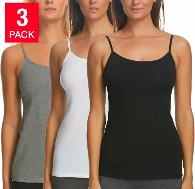 Picture of 3 Pieces Multicolor Combo  Comfortable Ladies Cotton Tank Tops bra