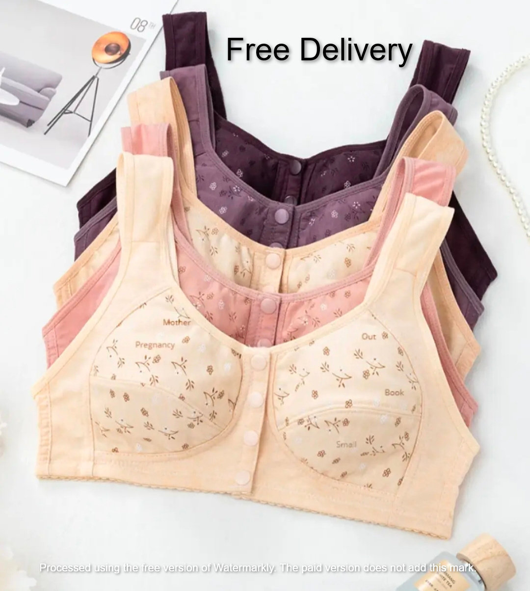 Picture of Imported Printed Front Button Soft Cotton sports Bra For New Born Baby Feeding(One Piece)