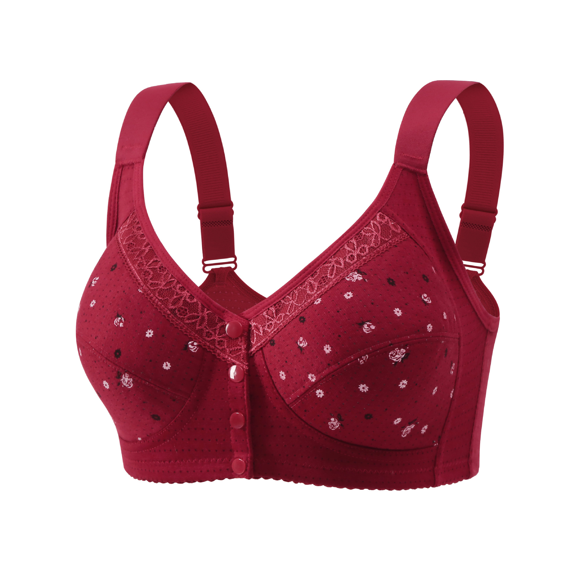 Picture of Imported Printed Front Button Soft Cotton Maternity Bra For New Born Baby Feeding(One Piece)