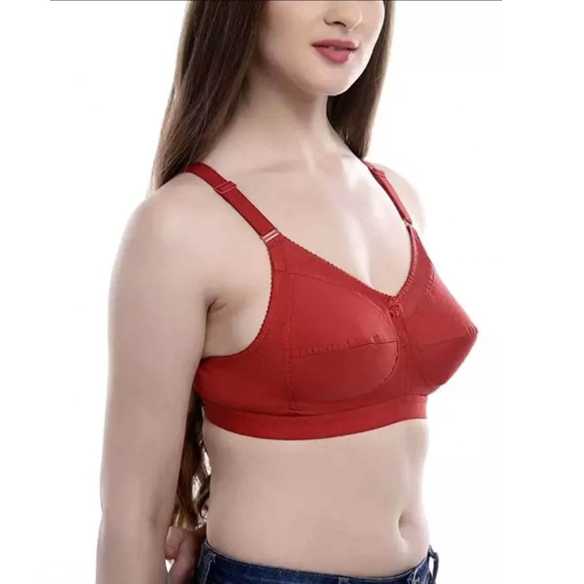 Picture of Imported Indian Guddi Bra Cotton Big Belt Full Coverage Bra for Women regular use comfortable bra for women