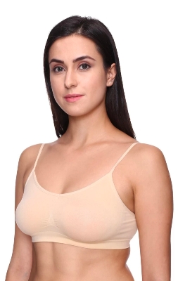 Picture of Imported Stretch Cotton Slim Strap Comfortable Tube Bra for Women - One Piece