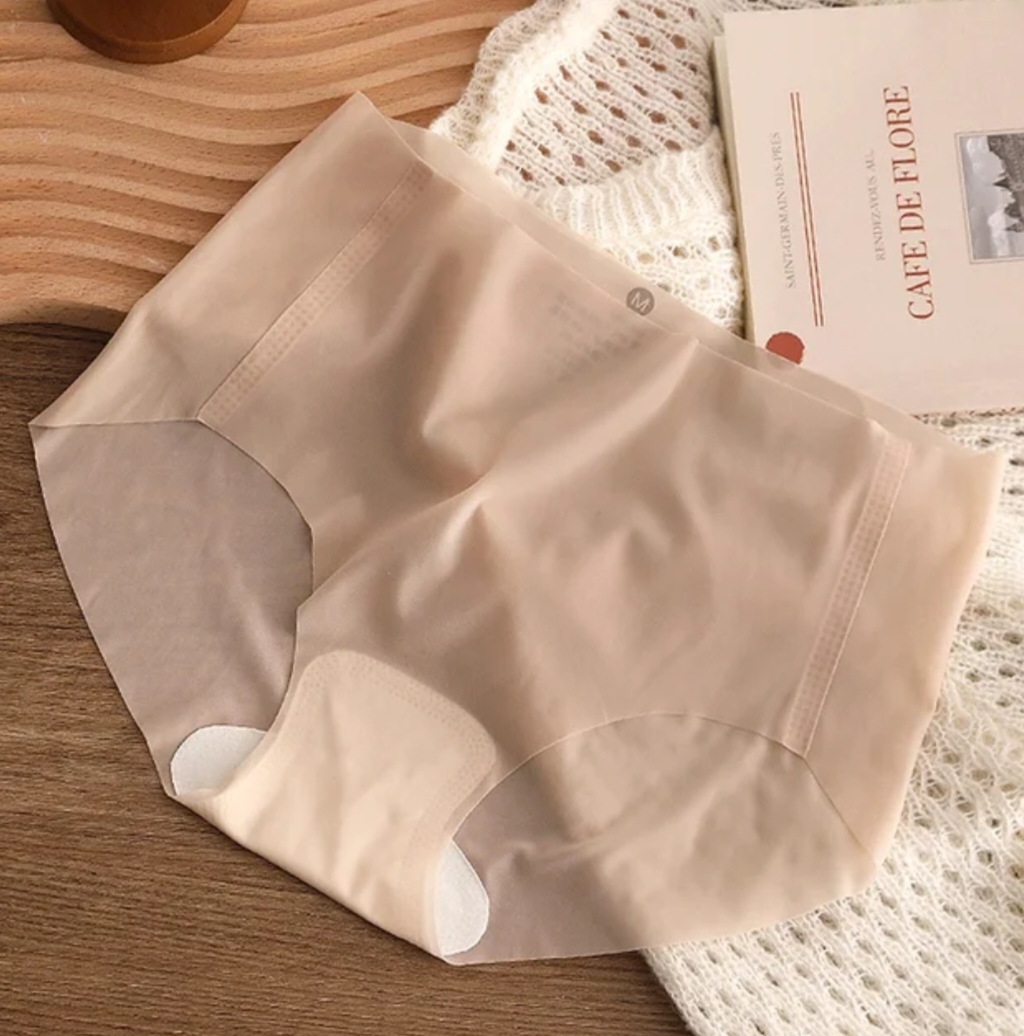 Picture of One Piece Imported Breathable Briefs Solid color mid waist Ice silk transparent stylish panty comfortable long time useable panty invisible antibacterial underwear for women