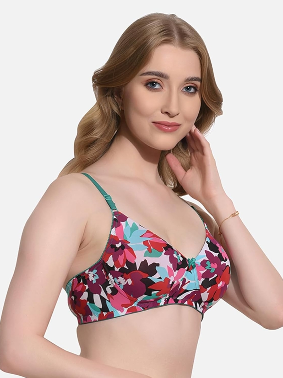 Picture of 1 Piece Printed Adjustable strap  bra Foam bra padded bra comfortable bra stylish bra for Women(Any 1 color)