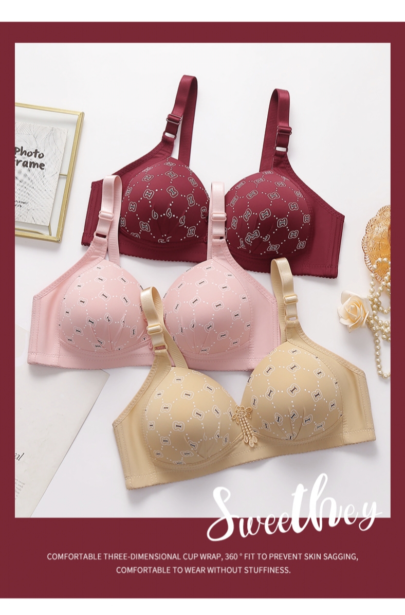 Picture of Imported Premium Printed push-up and upper lifting and side breasts, anti-sagging and adjustable strap bra