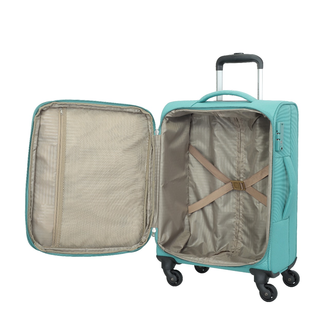 Picture of American Tourister Fabric  Tsa Green Luggage