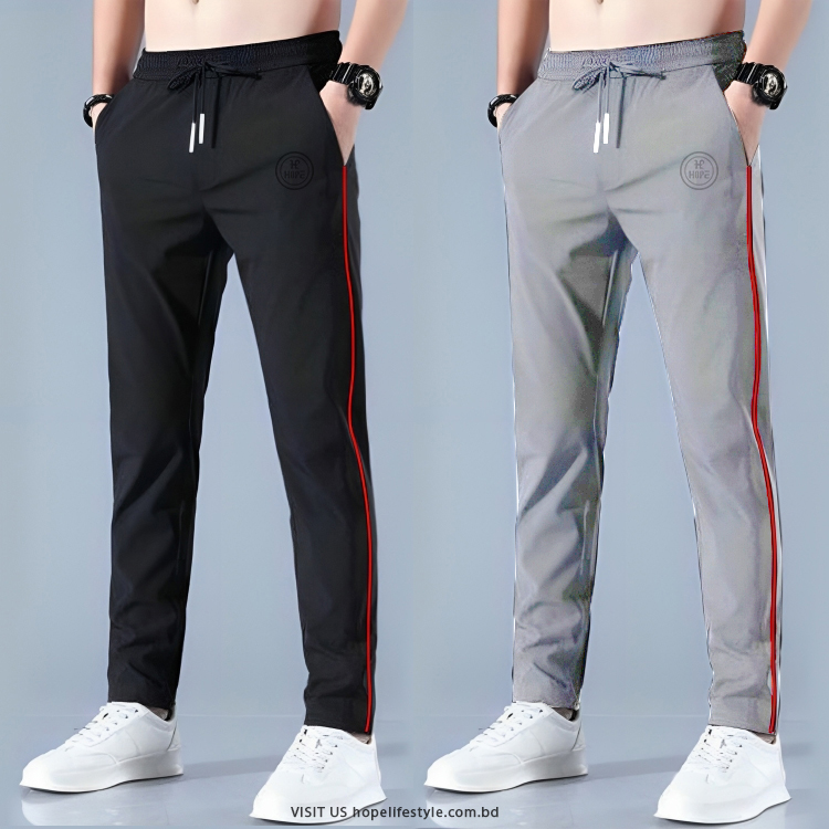 Picture of Men’s Smart Drawstring Trouser-Black & Gray