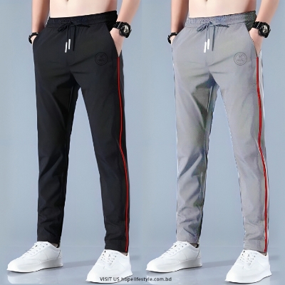 Picture of Men’s Smart Drawstring Trouser-Black & Gray