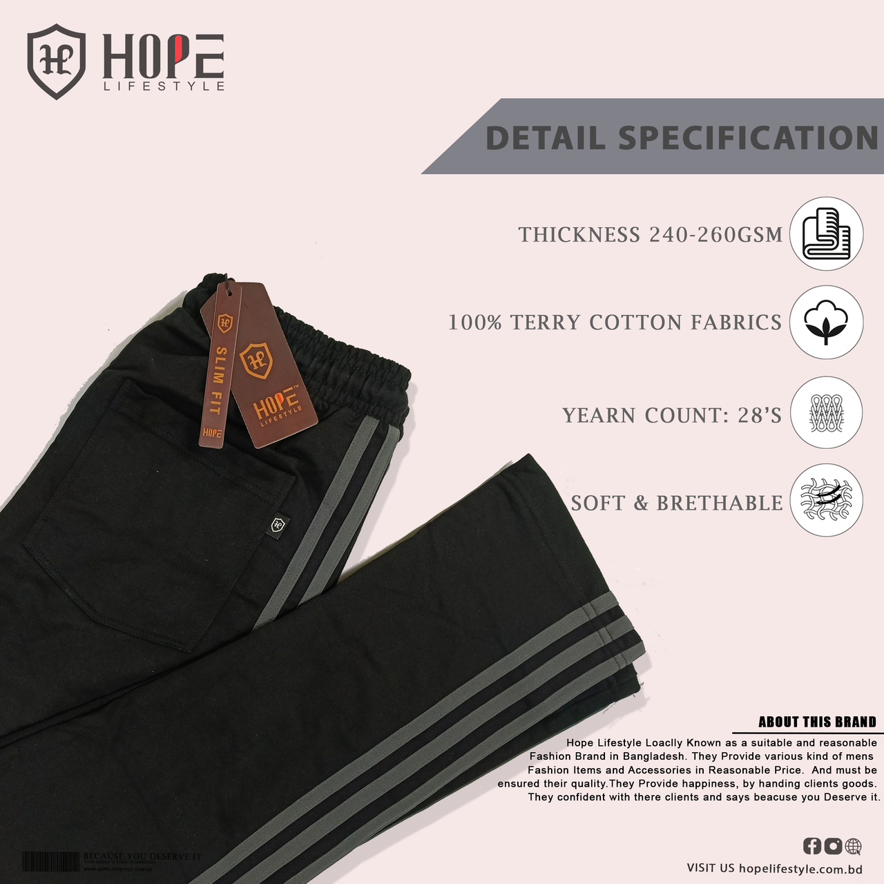 Picture of HP-637 Hope Lifestyle Men’s Trouser- Black Anther