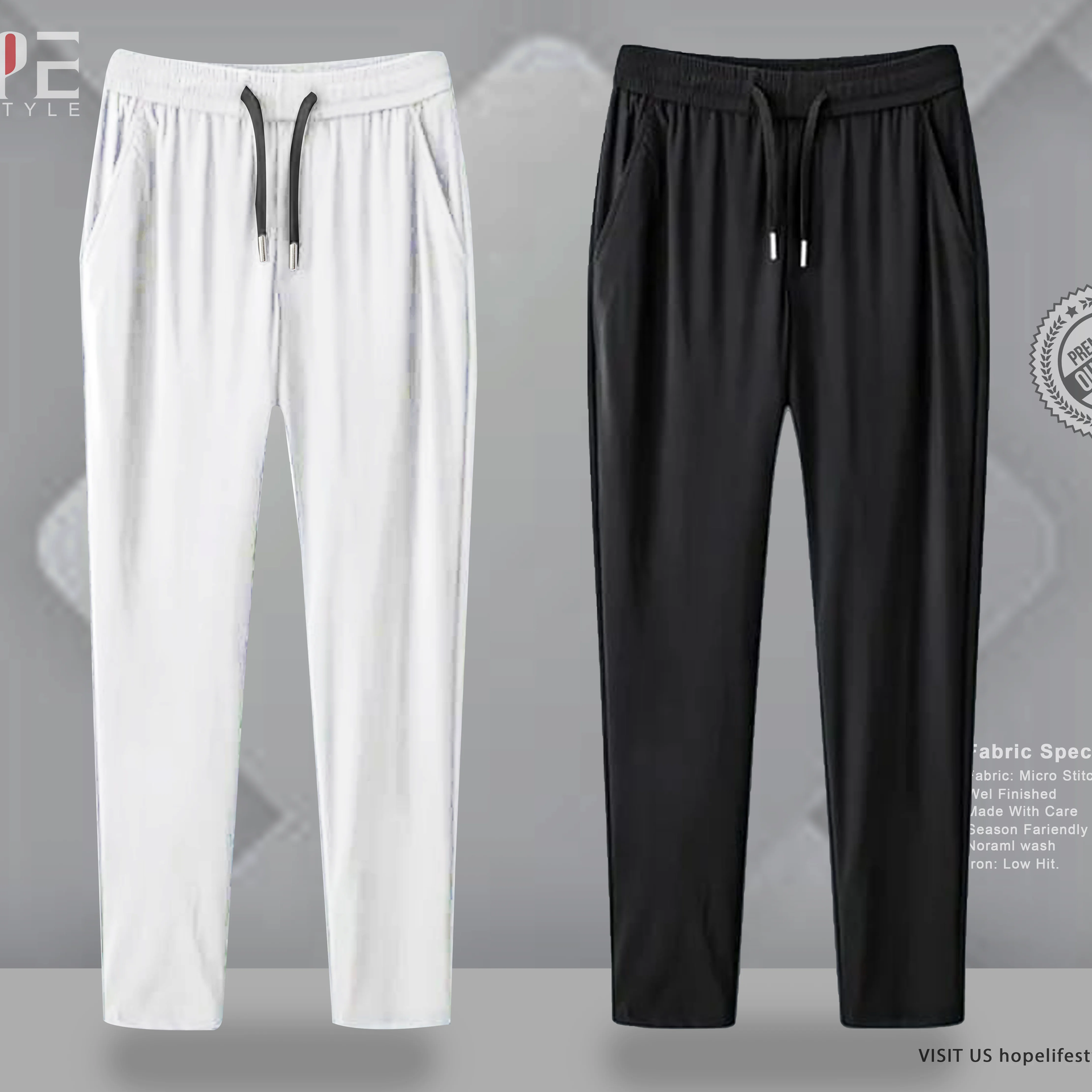Picture of Elegance Men's Trouser Combo- Black & White