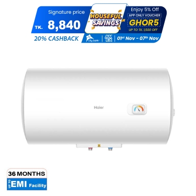 Picture of Haier 30 Litre Horizontal Geyser With Shock Proof Technology (ES30H-CK3(BD) White