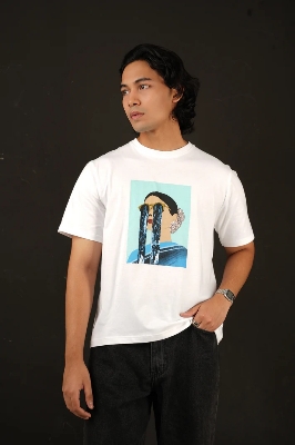 Picture of Bosphorus Feeling Blue Graphic T-Shirt- White