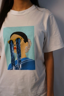 Picture of Bosphorus Feeling Blue Graphic T-Shirt- White