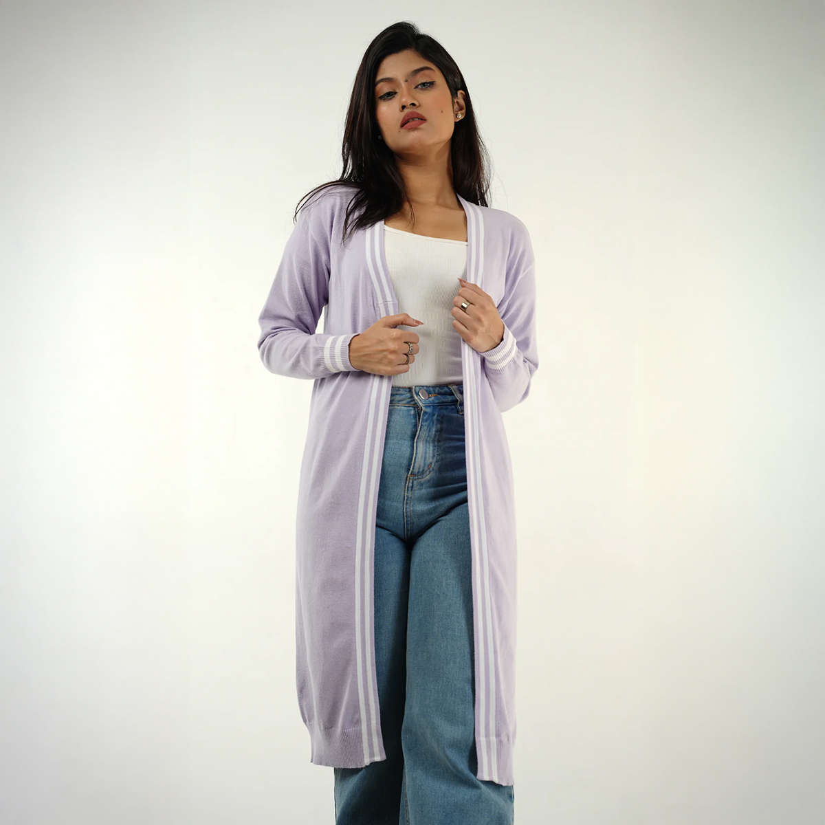 Picture of Bosphorus Lilac Long Cardigan For Women