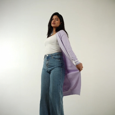 Picture of Bosphorus Lilac Long Cardigan For Women