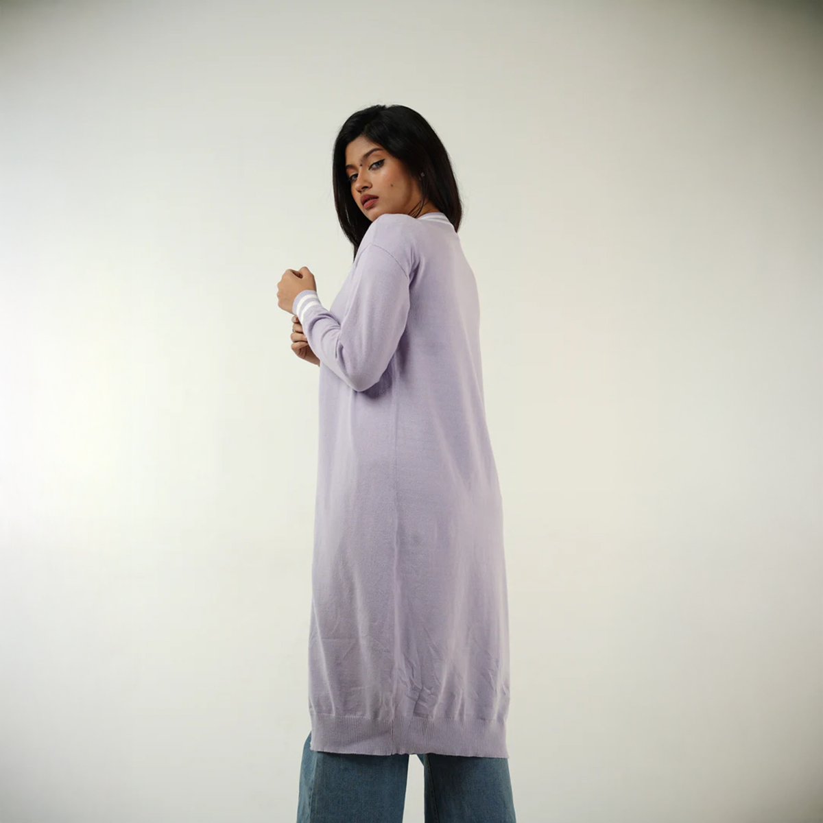 Picture of Bosphorus Lilac Long Cardigan For Women