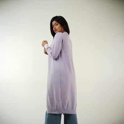 Picture of Bosphorus Lilac Long Cardigan For Women