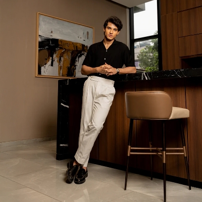 Picture of Bosphorus Black Textured Drape Shirt For Men