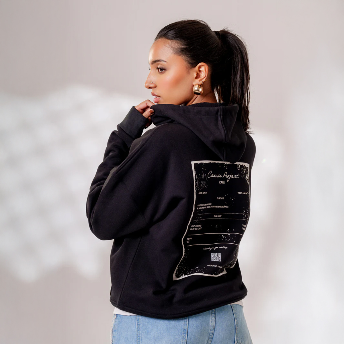 Picture of Bosphorus Guilty Pleasure' Oversized Hoodie in Jet Black