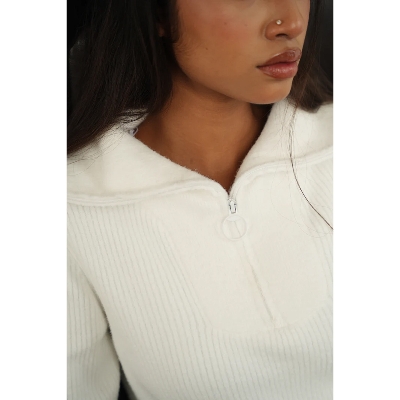 Picture of Bosphorus Frost Zip Collar Jumper For Women
