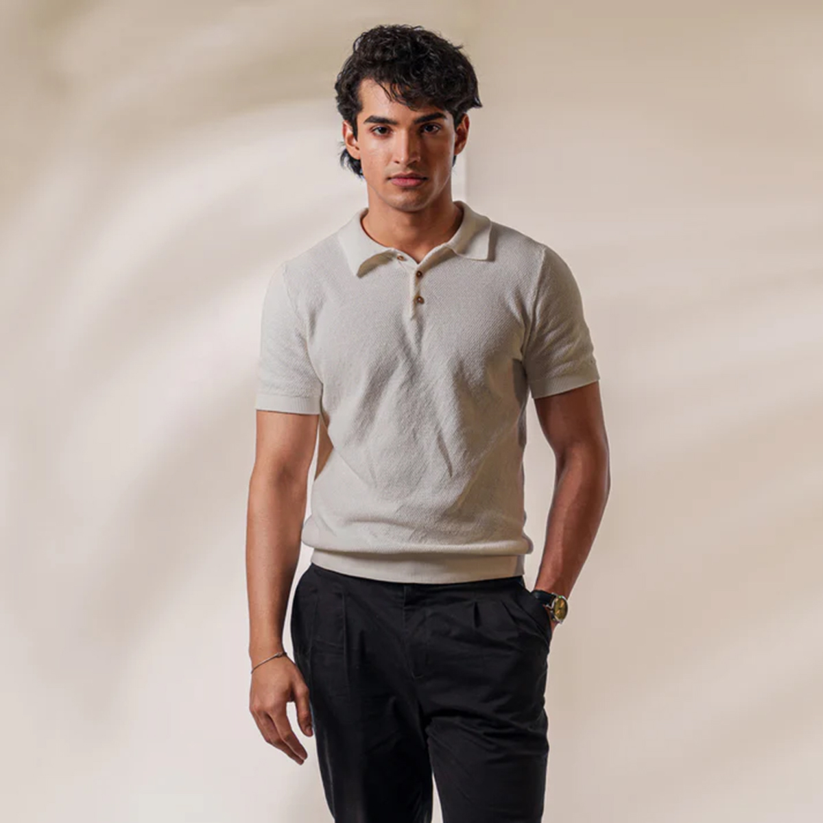 Picture of Bosphorus Florence Blanco Knit Polo For Men