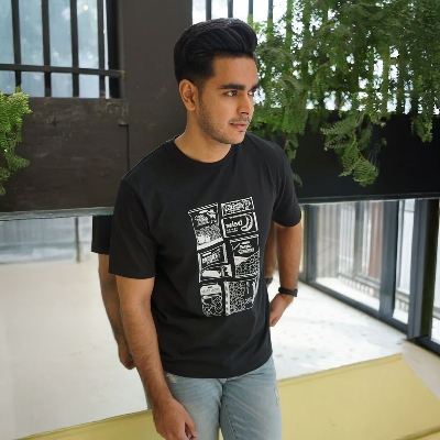 Picture of Bosphorus 1990's Nostalgia Graphic T-Shirt Black