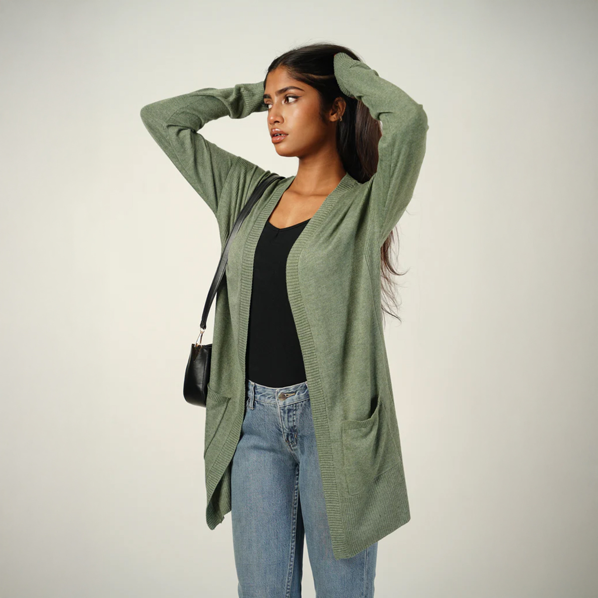 Picture of Bosphorus Seaweed Long Cardigan For Women