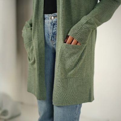 Picture of Bosphorus Seaweed Long Cardigan For Women