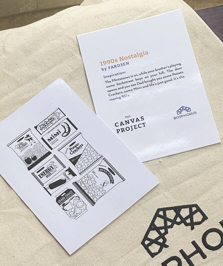 Picture of Bosphorus 1990's Nostalgia Print Small Tote Bag