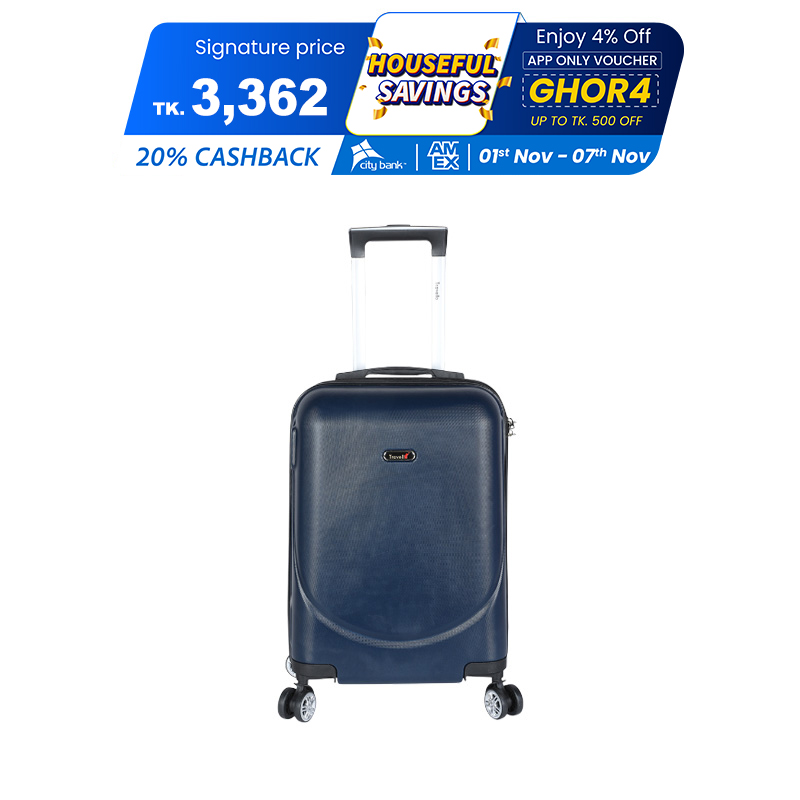 Picture of Travello 24"Unbreakable Body More Capacity Water Resistant Aluminum Plain Luggage/Trolley Bag/Hardtop - Dark Blue
