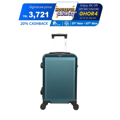 Picture of Travello 24 Inch Royal Zipper Unbreakable Body More Capacity Water Resistant Aluminum Luggage- Trolley Green