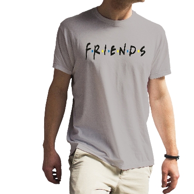 Picture of Friends Trendy Half Sleeve T-Shirt For Men-Silver - T Shirt - T Shirt For Man