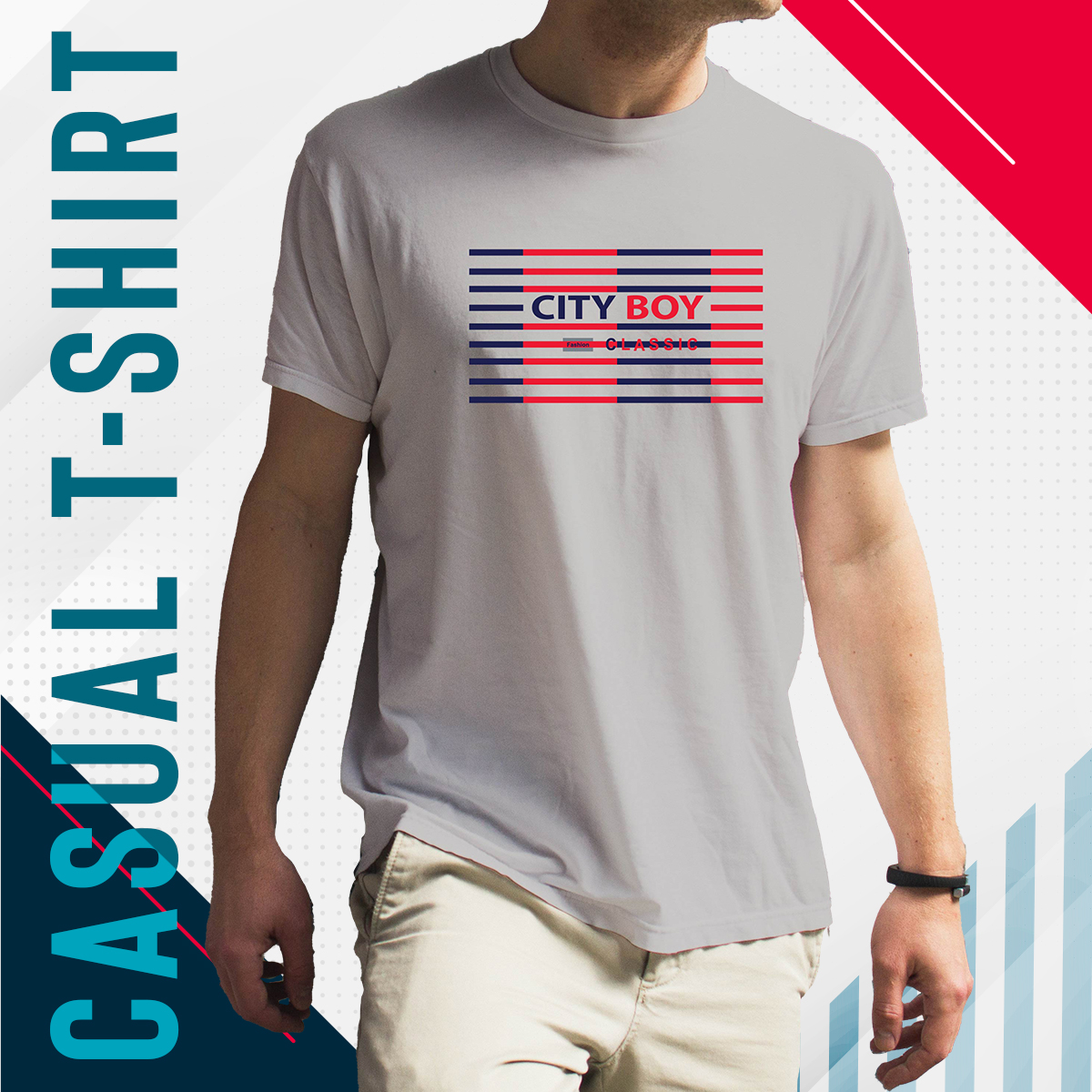 Picture of City Boy Premium Half Sleeve T-Shirt For Men-Silver  - T Shirt - T Shirt For Man