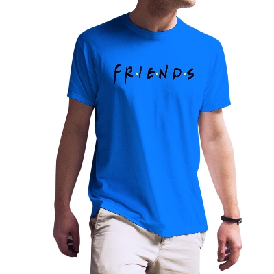 Picture of Friends Trendy Half Sleeve T-Shirt For Men - Sky Blue