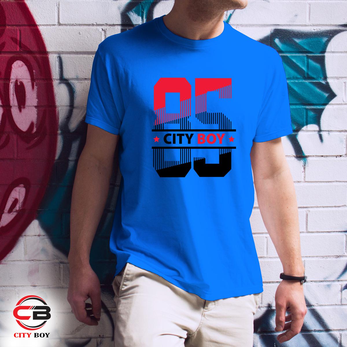 Picture of City Boy Trendy Half Sleeve T-Shirt For Men - Sky Blue