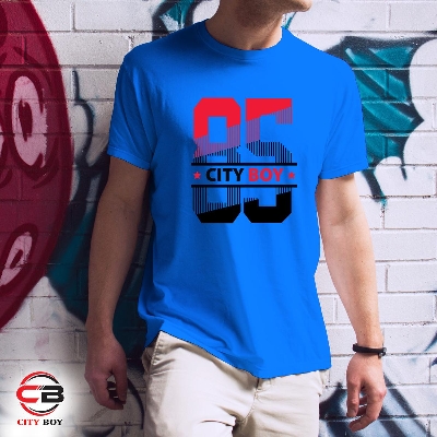 Picture of City Boy Trendy Half Sleeve T-Shirt For Men - Sky Blue