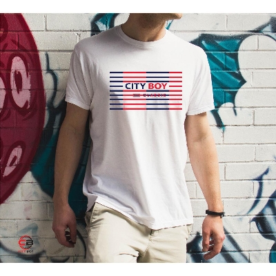 Picture of City Boy Classic T-Shirt For Men - White - T-Shirt For Men