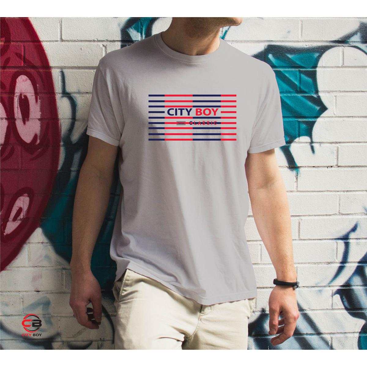 Picture of City Boy Classic T-Shirt For Men - Silver