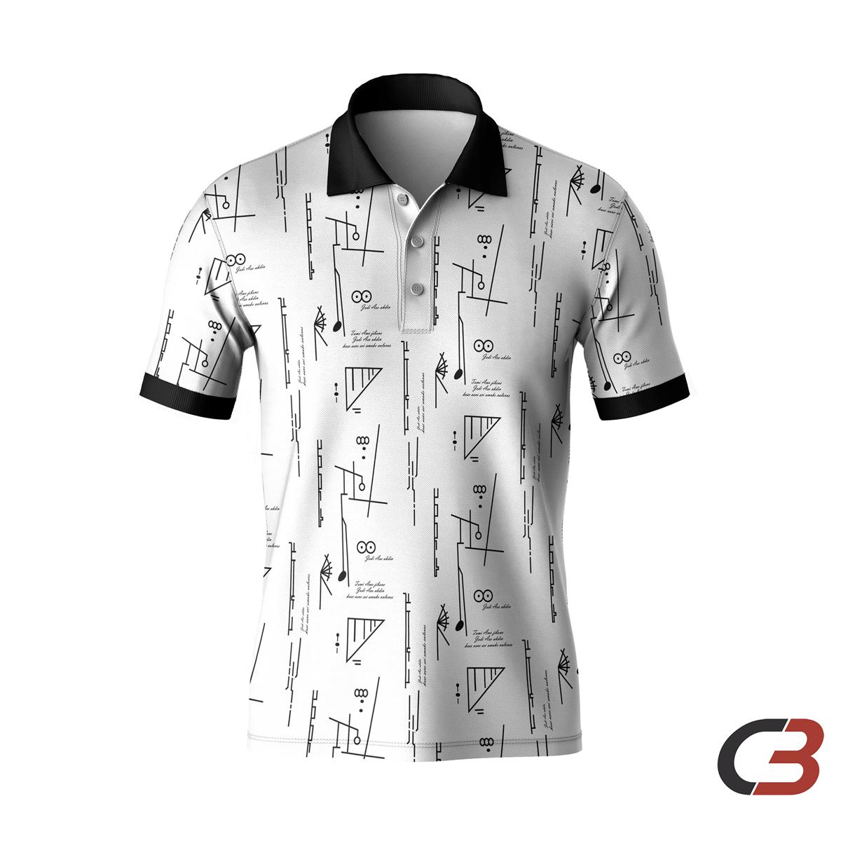 Picture of City Boy Premium Printed Cotton Polo Shirt For Men-White