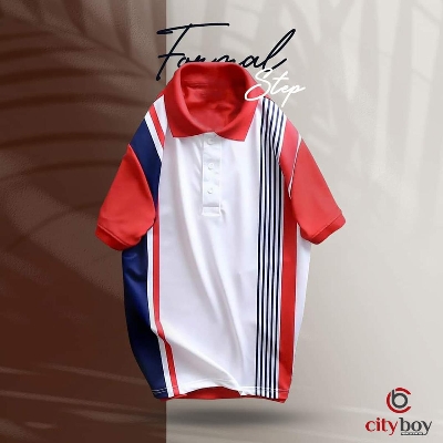 Picture of City Boy Preimum Edition Printed Polo Shirt - Red