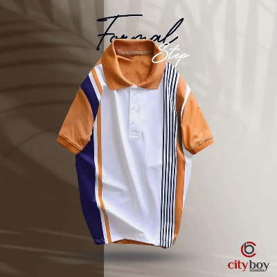 Picture of City Boy Preimum Edition Printed Polo Shirt - Mustard Yellow