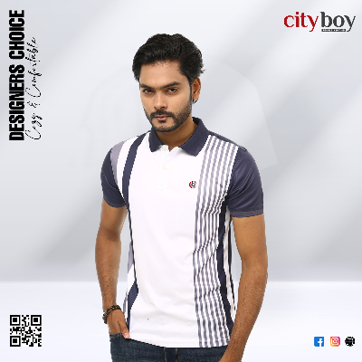Picture of City Boy Preimum Edition Printed Polo Shirt - Navy