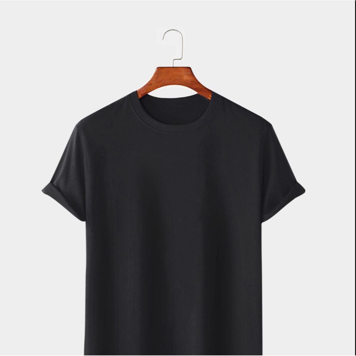 Picture of City Boy Premium Cotton Solid T-Shirt For Men - Black