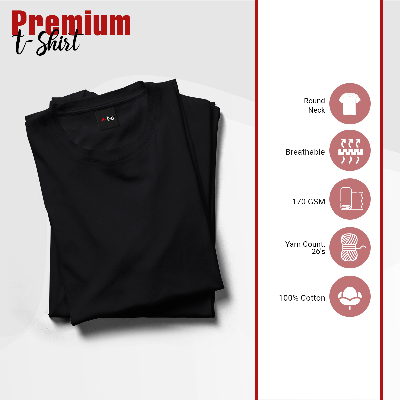 Picture of City Boy Premium Cotton T-Shirt For Men - Black