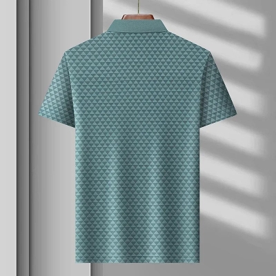 Picture of City Boy Triangle Pattern Premium China Polo Shirt-Light green For Men