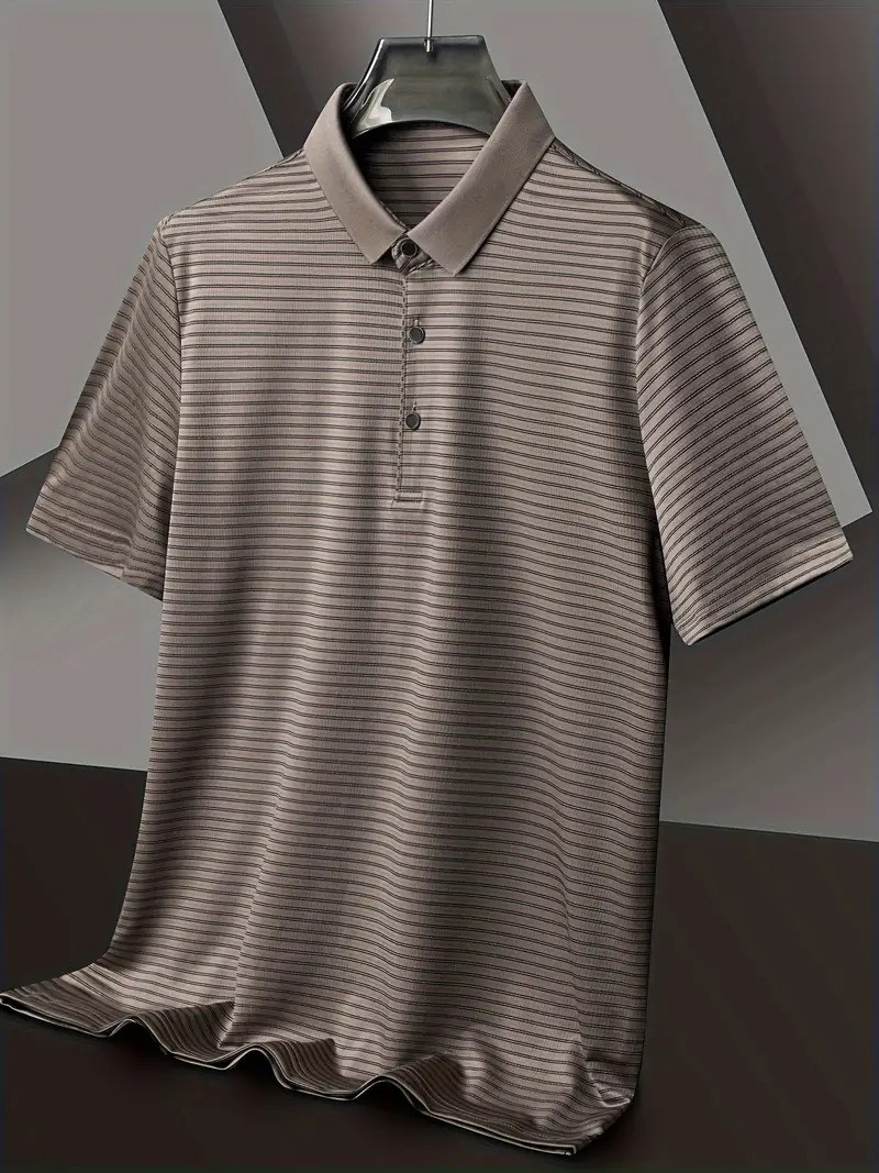 Picture of City Boy Stripe Pattern Short Sleeve New Premium China Polo Shirt-Khaki