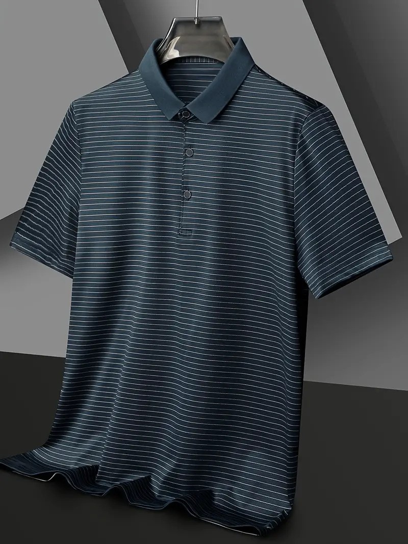 Picture of City Boy Stripe Pattern Short Sleeve New Premium China Polo Shirt-Navy