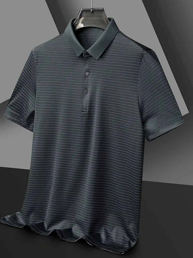 Picture of City Boy Stripe Pattern Short Sleeve New Premium China Polo Shirt-Black