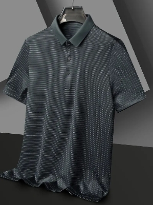 Picture of City Boy Stripe Pattern Short Sleeve New Premium China Polo Shirt-Black