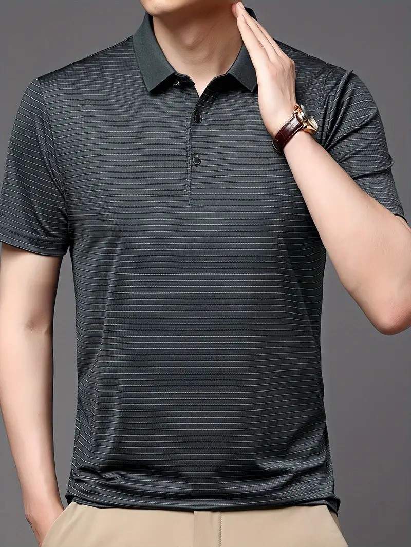 Picture of City Boy Stripe Pattern Short Sleeve New Premium China Polo Shirt-Black