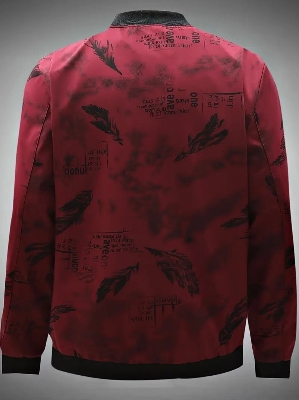 Picture of City Boy Mens Trendy Feathers Jacket-Maroon